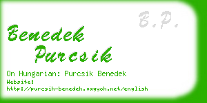 benedek purcsik business card